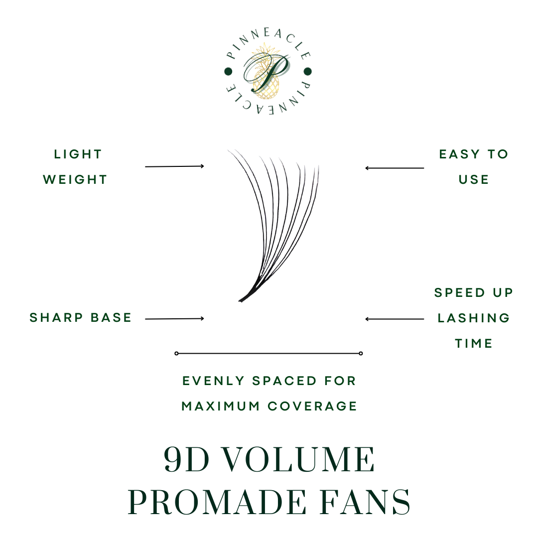 9D Volume - 1000 Fans Promade Volume Fans For Professional Eyelash Extension - Pinneacle Lash