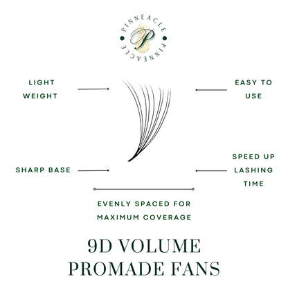 9D Volume - 1000 Fans Promade Volume Fans For Professional Eyelash Extension - Pinneacle Lash