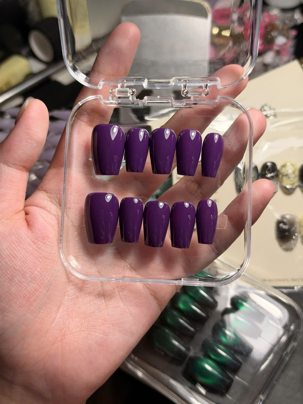 Custom Solid Color Press on Nails, Plain Basic Classic Nails, Reusable Handmade Nail, Choose Your Color Nails, Customized Gift For Her - BS260602
