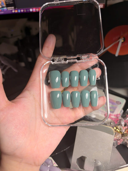 Custom Solid Color Press on Nails, Plain Basic Classic Nails, Reusable Handmade Nail, Choose Your Color Nails, Customized Gift For Her - BS260602