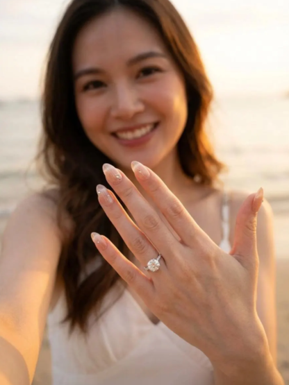 Engagement, Proposal, Wedding Press-On Nails -  Pink Cat Eye with Crystal Accents - Handmade Reusable Nail Set - Custom Size Set - DYT152008