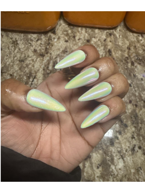 Pearl Basic Press On Nails - Iridescent Pearly Chrome Nails Old Money Style Handmade Gel Nail - Shimmer Nail - Custom Size Set - PN251105