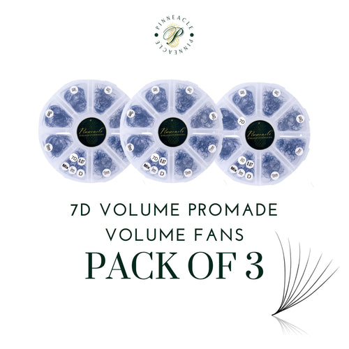 Pack of 3 - Save 25% - 7D Volume - 1200 Premade Volume Fans - 8 sizes 1 in box | Lengths: 10-17mm | Round Box