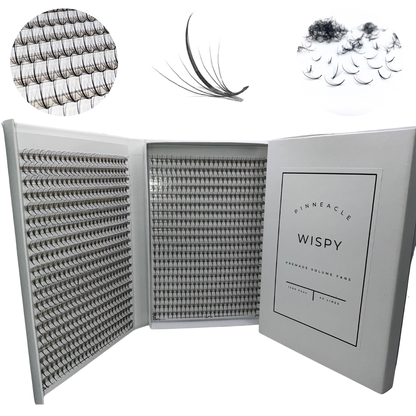 XXL Box | Wispy 1200 Fans | 9D volume | 40 Lines| 4 sizes in 1 | Wispy Premade Volume Fans