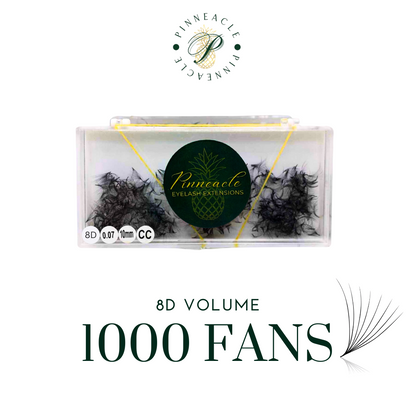 8D Volume - 1000 Fans Promade Volume Fans For Professional Eyelash Extension - Pinneacle Lash