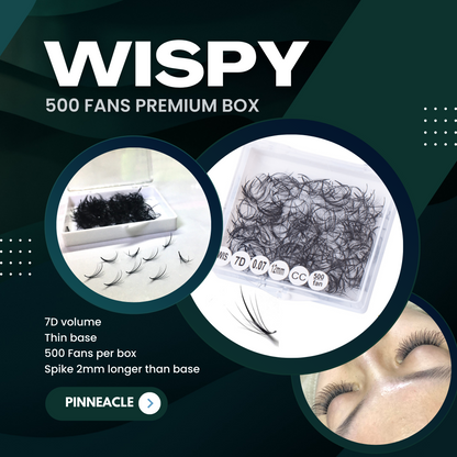 Wispy 500 Fans | 7D volume | C curl | 16mm (spike 18mm)
