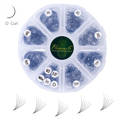 Pack of 3 - Save 25% - 7D Volume - 1200 Premade Volume Fans - 8 sizes 1 in box | Lengths: 10-17mm | Round Box