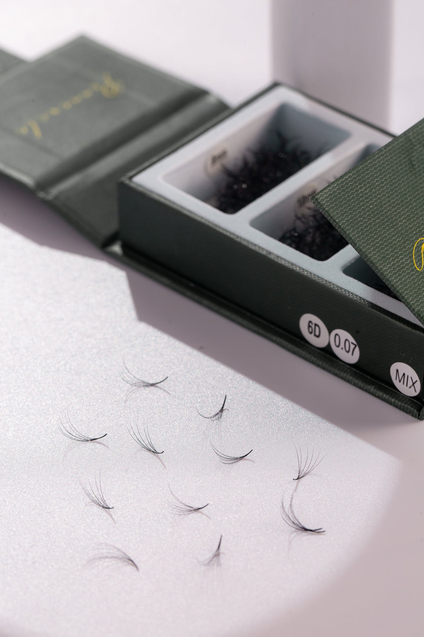 1000 Éventails - 3 tailles dans 1 boîte - 0,07 - Volume 6D - Boucle D (13-14-15mm)