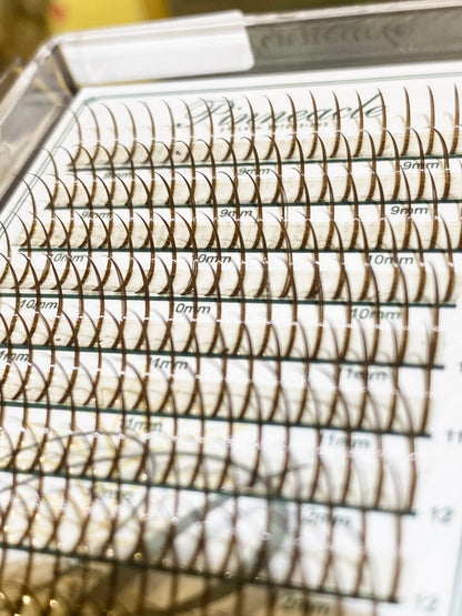 Premade Wet Spike - 5D Closed Tip Spike For Professional Eyelash Extensions (Mix Brown & Black)