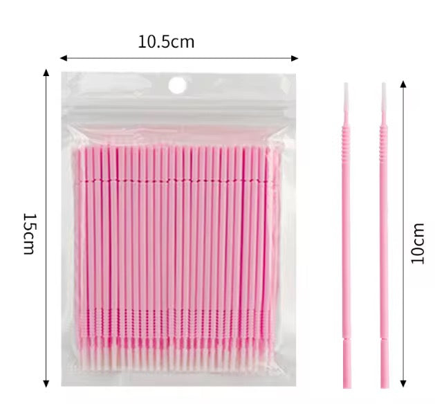Cotton Swab, Lash Bonder Applicator, Lash Primer Applicator, 100 Pcs Per Bag