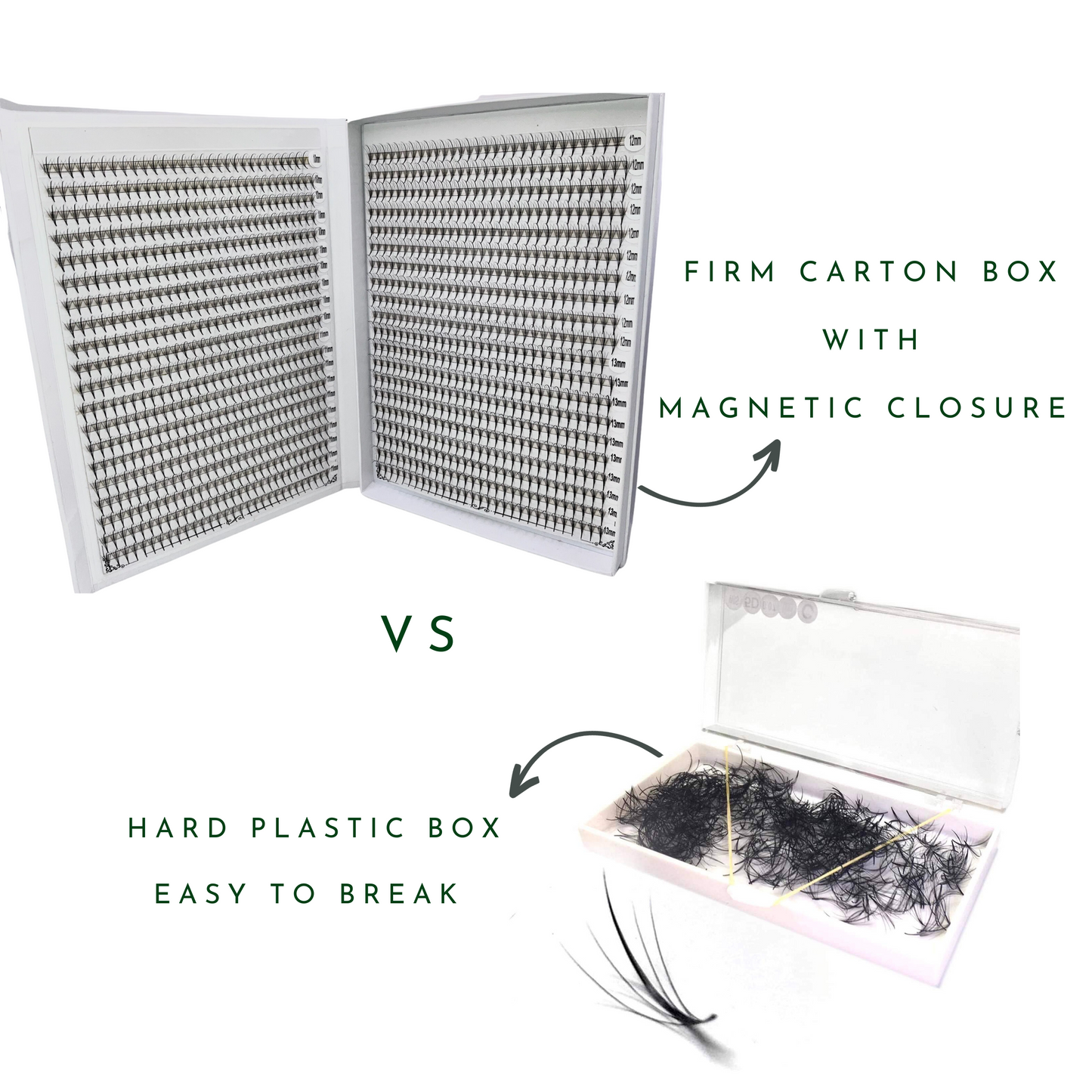 XXL Box | Wispy 1200 Fans | 9D volume | 40 Lines| 4 sizes in 1 | Wispy Premade Volume Fans