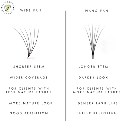 XXL Box | 1800 Fans | Nano Fans | 5D volume | 40 Lines| 8 sizes in 1 |  Premade Volume Fans