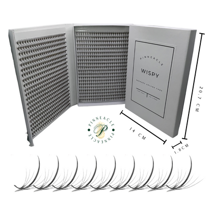 XXL Box | Wispy 1200 Fans | 9D volume | 40 Lines| 4 sizes in 1 | Wispy Premade Volume Fans