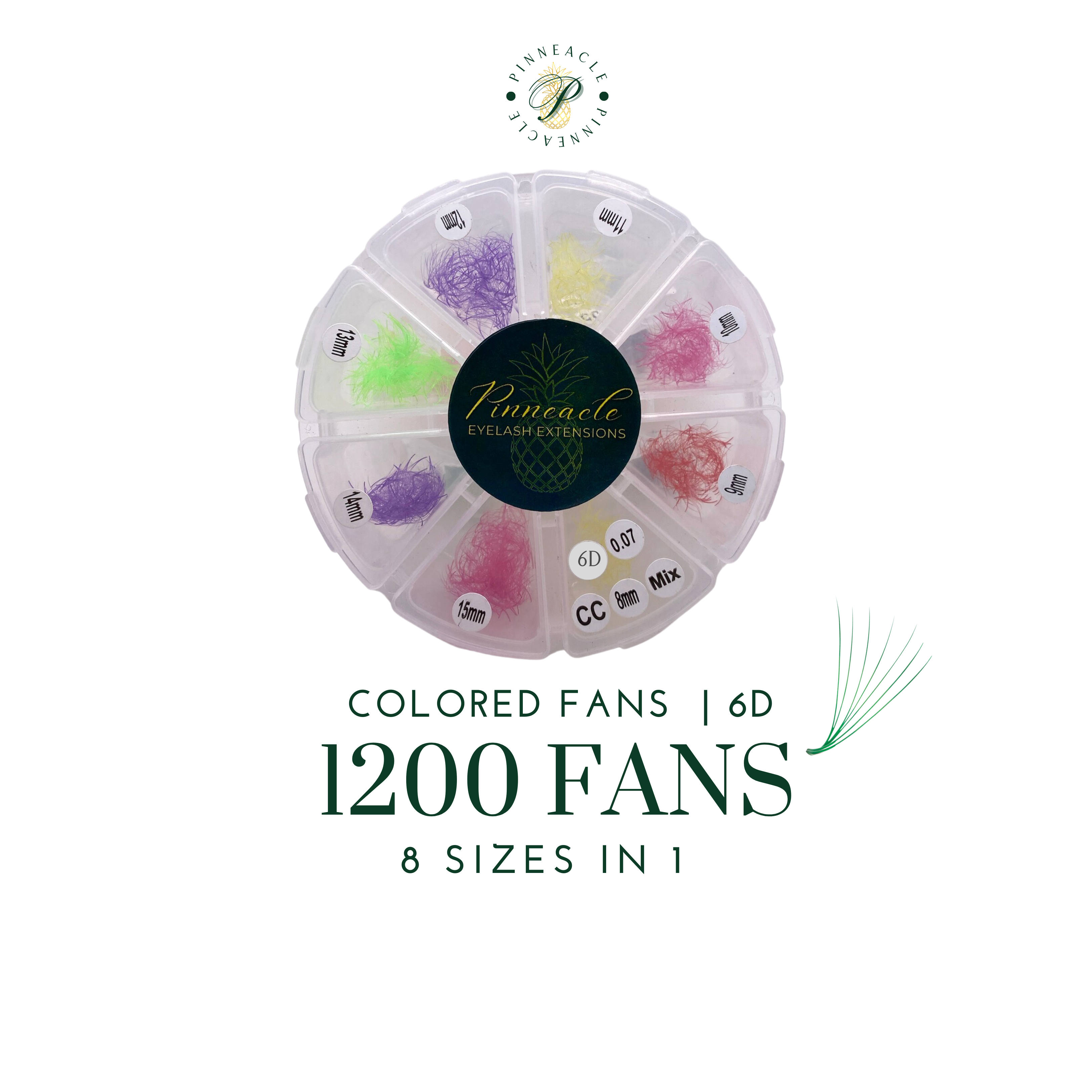 Colored Fans - 1200 Fans - 8 Sizes In 1 Box - 6D Volume – Pinneacle Lash