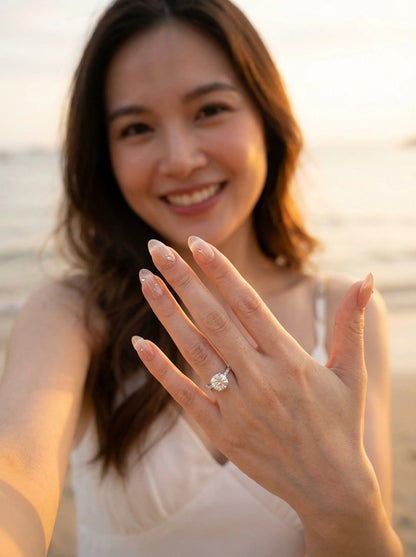 Nude Silver Line Press On Nails with Pearls - Luxury Brial Wedding Nude Nail - Minimalist Elegant Press Ons - Handmade Reusable Custom Size