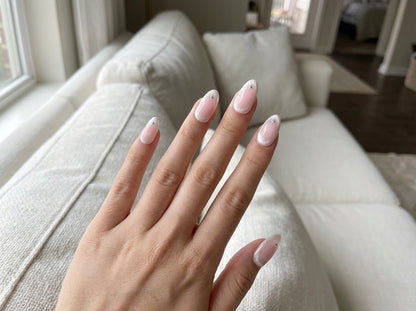 Pink Blush Cat Eye Press On Nails - Silver Velvet Halo Outline - Y2K Star Art - Korean Soft Girl - Cool Girl - Custom Size Set - PN251124