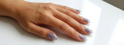 Lavender Celestial Press On Nails - Purple Jelly Glitter - Silver Moon & Star Charm - Witchy Nails - Custom Size Set - PN251160