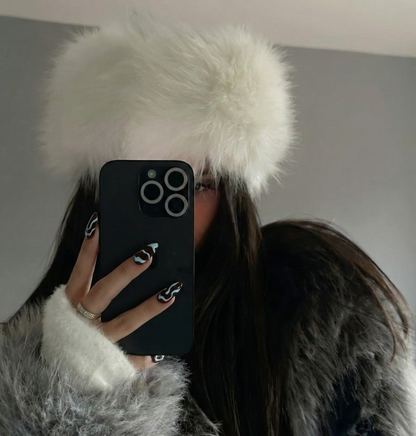 Chocolate Brown & Blue Swirl Press On Nails - Abstract Wavy Line Art - Retro 70s Y2K Aesthetic - Custom Size Set - PN251202