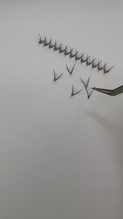 V Shape Wispy - 500 Fans - Promade Speedy Strip Fans - Phoenix Lashes, Double Wispy Lashes - 0.07